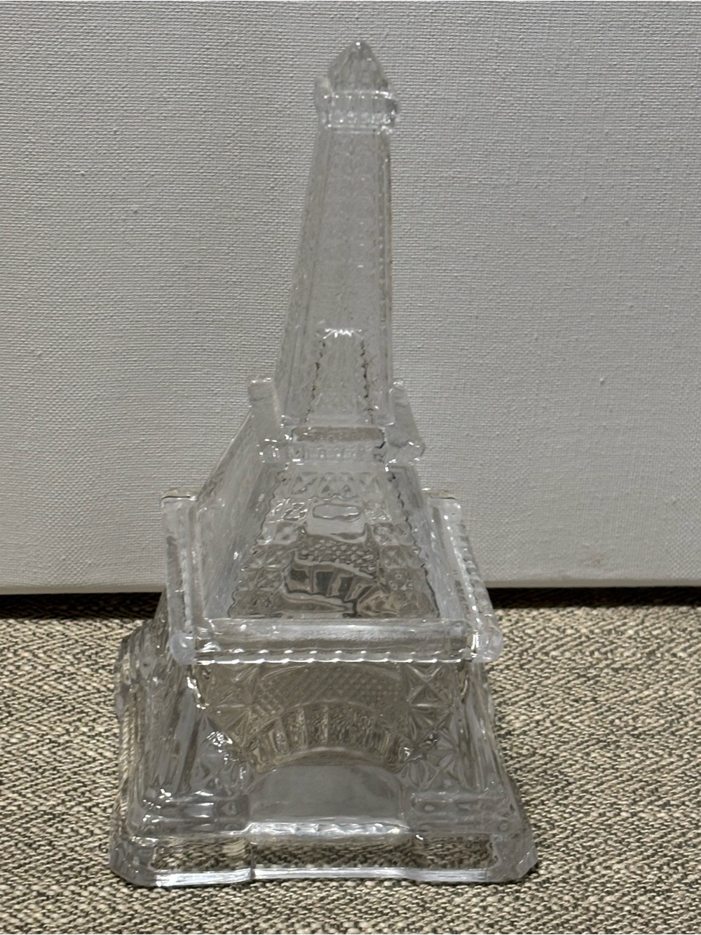 2 piece Shannon Crystal Eiffel Tower Sculpture Decorative Trinket holder.